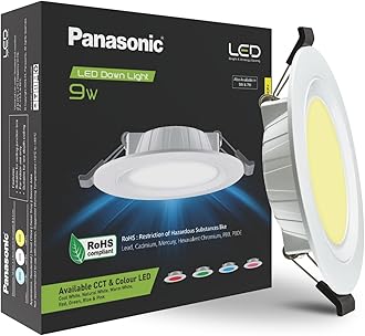Panasonic 9 Watt LED Concealed Downlighter, LED Recessed Downlight, 85mm Cut Out, BIS & ROHS Certified, 4KV Surge Protection, Warm White Light (PDLM34093)