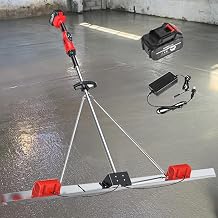 Power Concrete Screed Smooth Cement Vibratory Kit Finishing Levelling Ruler with 1 Battery -Dual Motor