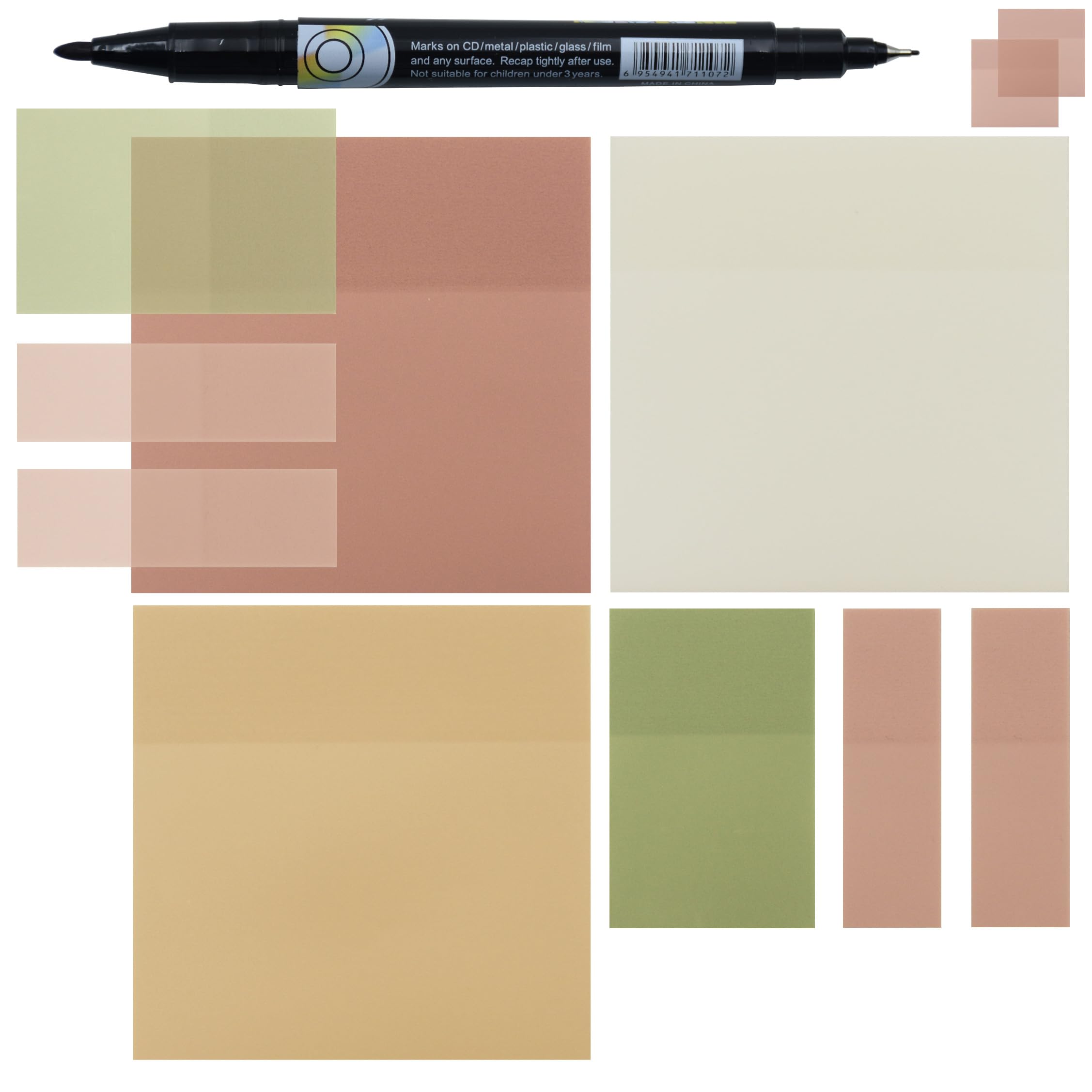 YOUDEFUL Transparent Sticky Notes, 3"x3" Clear Sticky Notes, Waterproof Translucent Sticky Note Pads for Books Annotation, Clear Post it Notes for