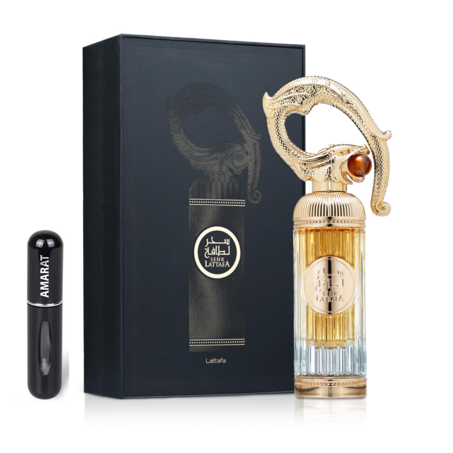 Profumo Sehr originale 100 ml, profumo arabo unisex di lunga durata, Eau de Parfum importato da Dubai, con atomizzatore ricaricabile da 5 ml, fragranza con note calde e sensuali (Sehr)