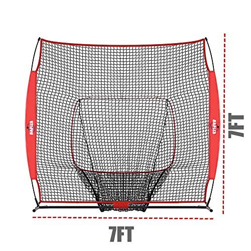 Kapler Baseball Softball Net Batting Hitting Pitching Practice, 7X7Ft Baseball Softball Batting Hitting Pitching Net With Carry Bag，Portable Baseball Softball Practice Training Equipment. #TOP3