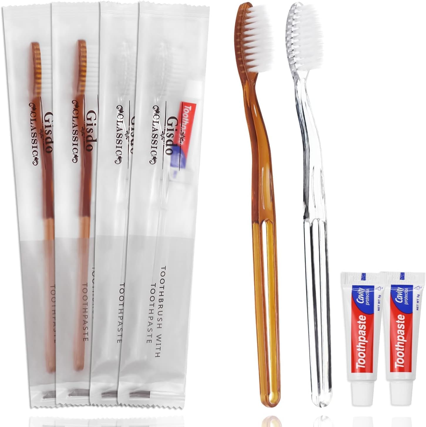200 spazzolini da denti da viaggio con set di dentifricio, confezionati singolarmente, spazzolini usa e getta, kit da viaggio usa e getta per ospiti dell'hotel