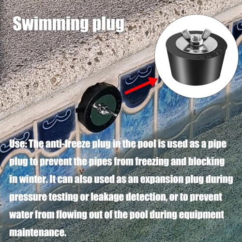 Image of 2 Inch Rubber Swimming Pool Antifreeze Plug, Winter Pipeline Plug for Inground Pools-2 Pack