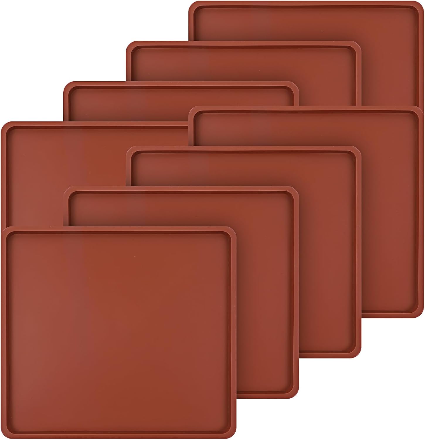 8 PCS 12" x 11" Silicone Dehydrator Sheets with Edge Non-Stick Reusable Dehydrator Tray Liners for Fruit Leather, Jerky, Vegetables, Meat, Crackers