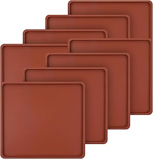 8 PCS 12" x 11" Silicone Dehydrator Sheets with Edge Non-Stick Reusable Dehydrator Tray Liners for Fruit Leather, Jerky, Vegetables, Meat, Crackers