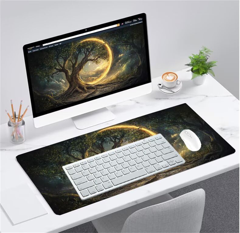 Tapis de Souris Gamer 900x500 Grand Format Jaune Idée Cadeau Originale PC