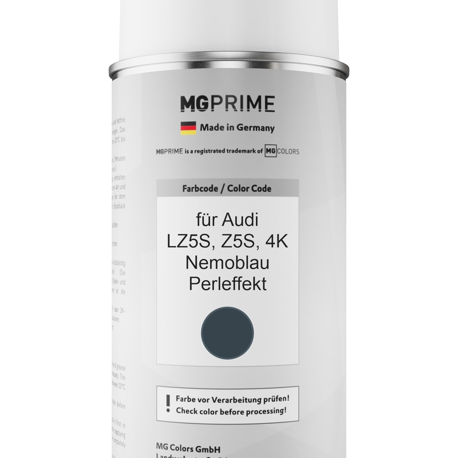 MG PRIME Autolack Spraydose für Audi LZ5S / Z5S / 4K Nemoblau Perleffe. +2K