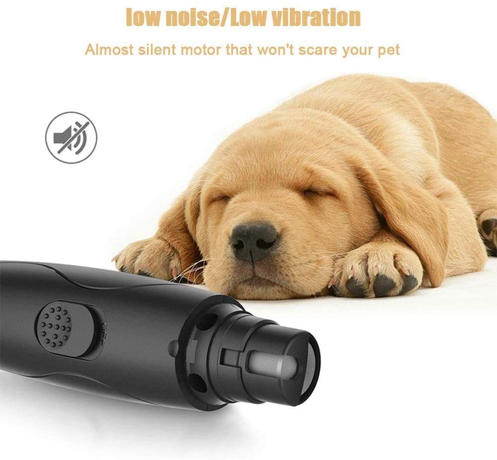 Pet Nail Trimmer-2 Velocidad silenciosa USB Recargable Recargable Nail Trimmer Pata de Aseo y alisado Cuidado de Garras para pequeños Perros y Gatos pequeños