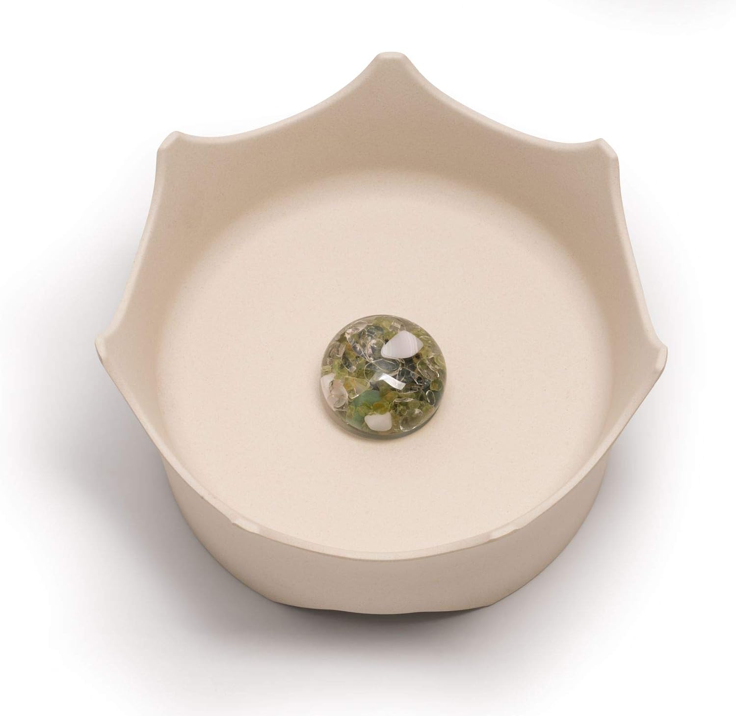 CrownJuwel by VitaJuwel Bowl | Crystal Water for Cats & Dogs | Cloud White