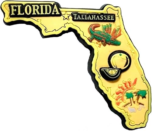 Florida State Multi Color PVC Imán para nevera Florida State Multi Color PVC Imán para nevera