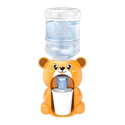 Bear Shaped Mini Water Dispenser for Kids, Cute Animal Design,Water Machine Toy, 18 cm Height, Portable Drink Dispenser 