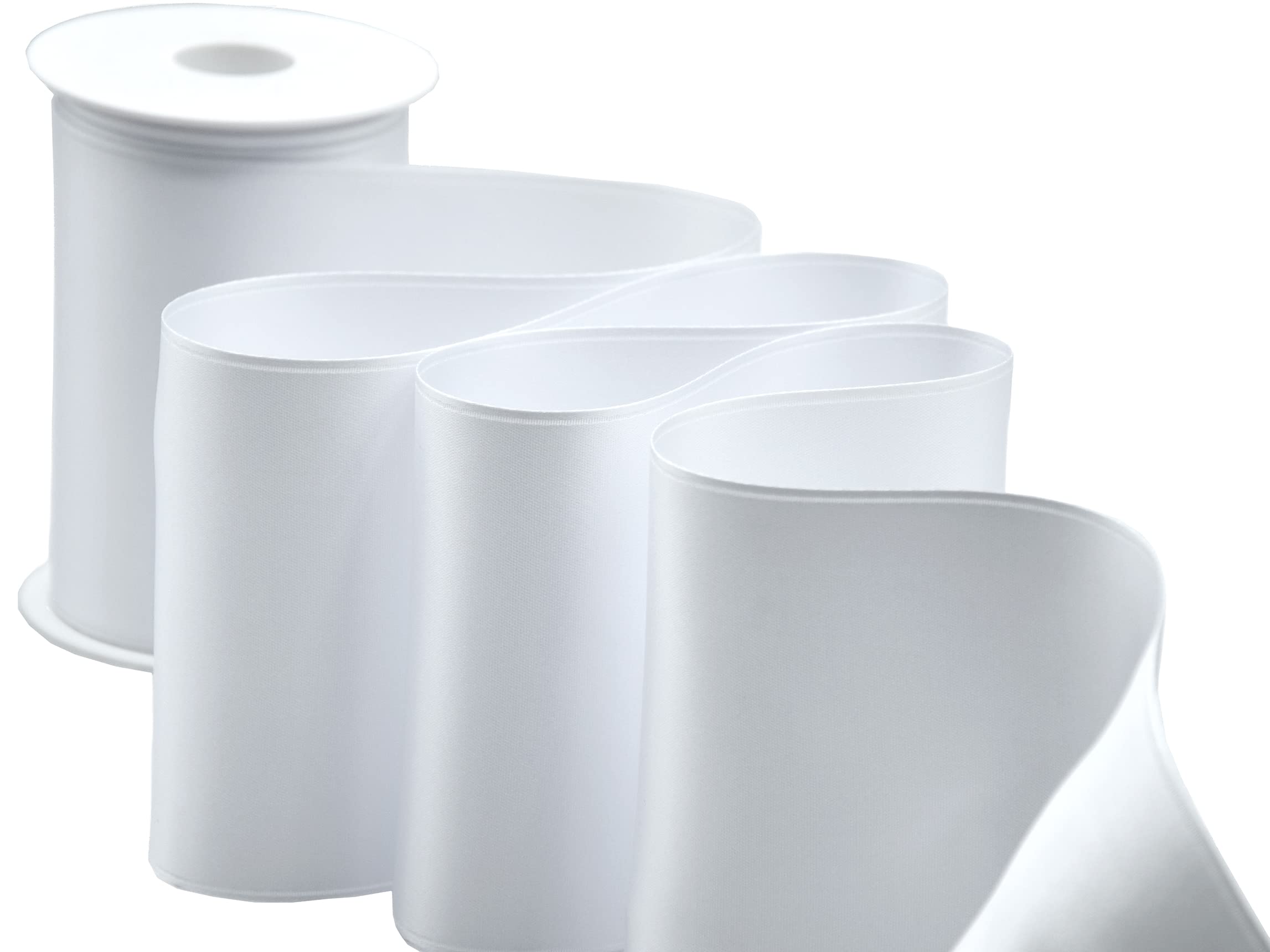 Furlanis Nastro Doppio Raso 6mm X 100m - Bianco Ottico #13, Tessuto Italiano, Per Bomboniere E Regali - 2