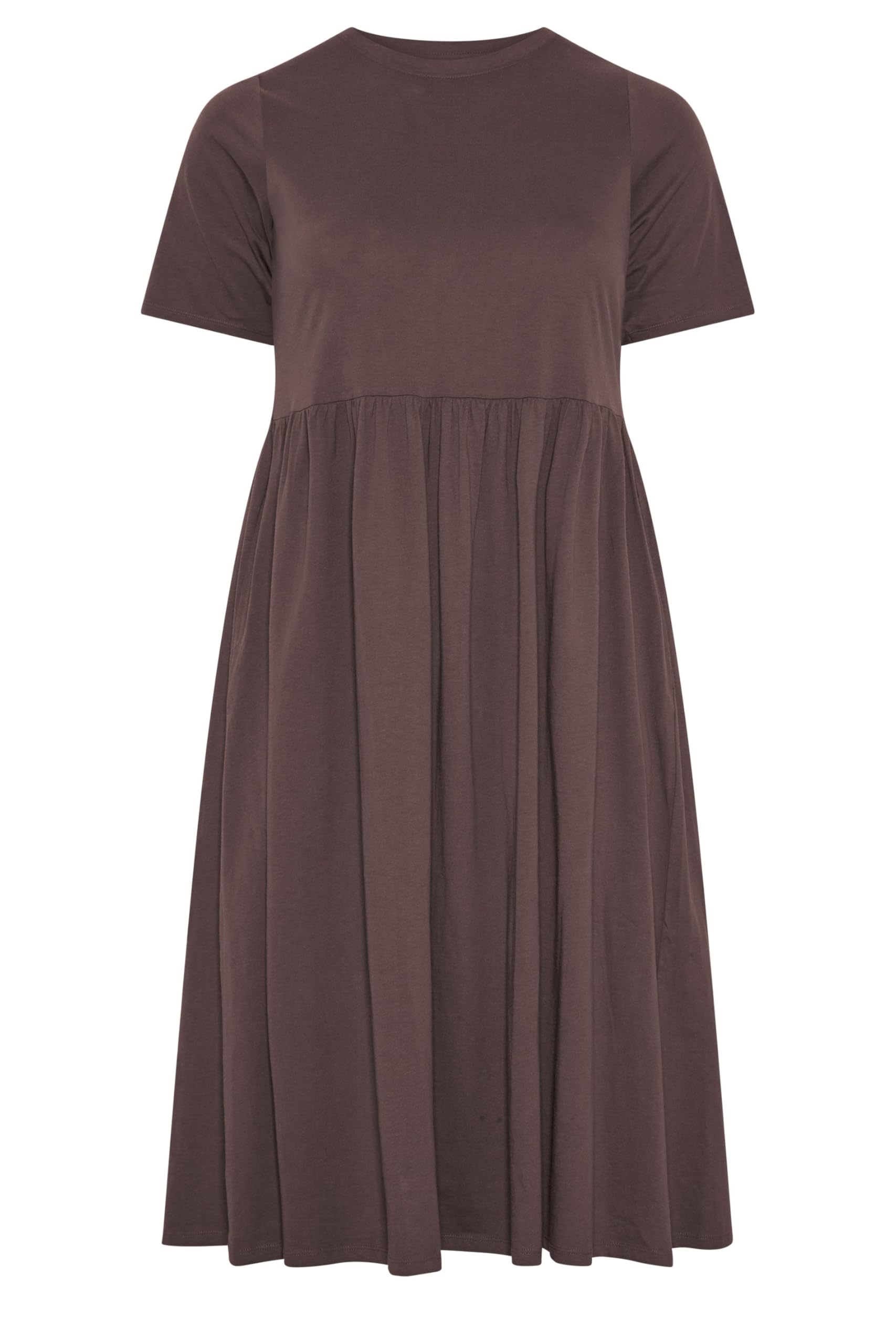 Yours Curve Brown Throw On Smock Dress - Women's - Plus Size Curve