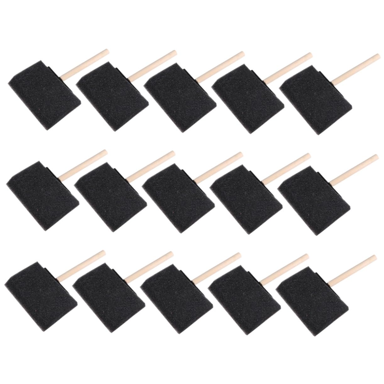 HOMSFOU DIY Boys and Girls Painting Sponge Brush Set Wooden Handle Multi-Shape Sponge Brushes for Boys and Girls Art