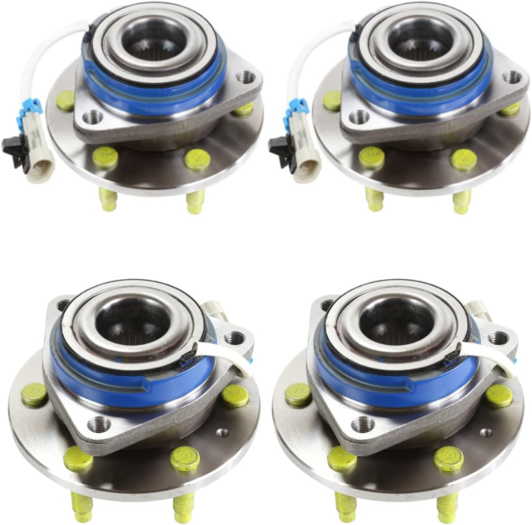 AutoShack Front & Rear Wheel Hub Bearing Assemblies with ABS Replacement for 2004-2009 Cadillac SRX 4-PC Set