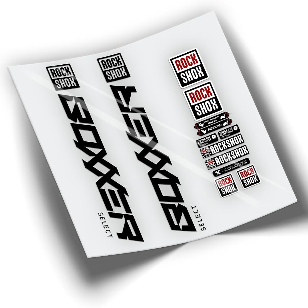 REF:VP380 Stickers Compatible with Rock-Shox BOXXER SELECT 2019-2023 MTB Fork Stickers, Stickers, Stickers, Vinyls for Mountain Bikes. (BLACK)