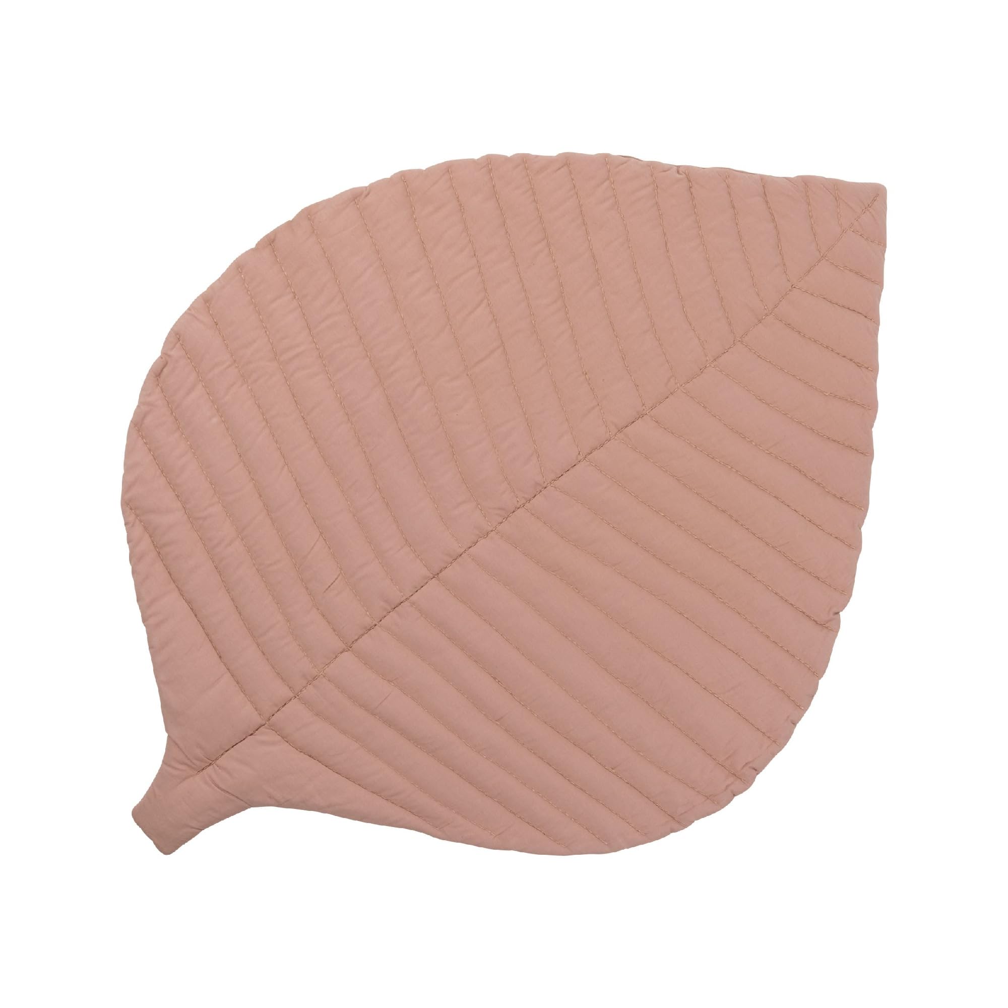 Toddlekind Krabbeldecke für Babys, Blattform, handgenäht, Baby-Spielmatte aus Bio-Baumwolle, 116 × 87 cm, Sea Shell/Zartpink