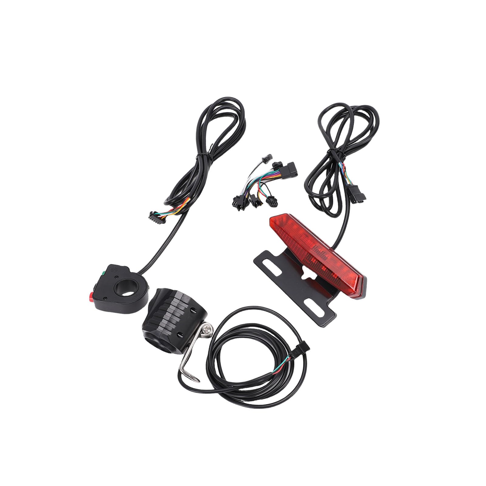 Juego de Luces para Bicicleta Eléctrica, Interruptor de Llave de 5 Pines, Luz Trasera con Bocina para Faro con Señal de, para Luces de Advertencia Delanteras y Traseras y Cable