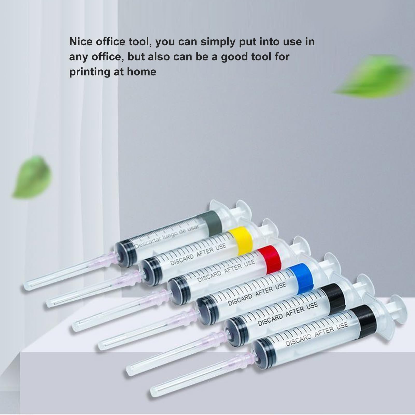 Vikye Imprimantes D'injection D'encre Seringue 20 Ml avec Aiguille Plate 10 Cm pour PP et Acier Inoxydable