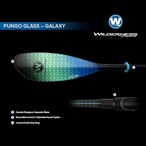 Miniatura 6 de Wilderness Systems Pungo - Remo de kayak para recreaciónturismo, hoja de fibra de vidrio o fibra de carbono, eje de fibra de carbono ajustable