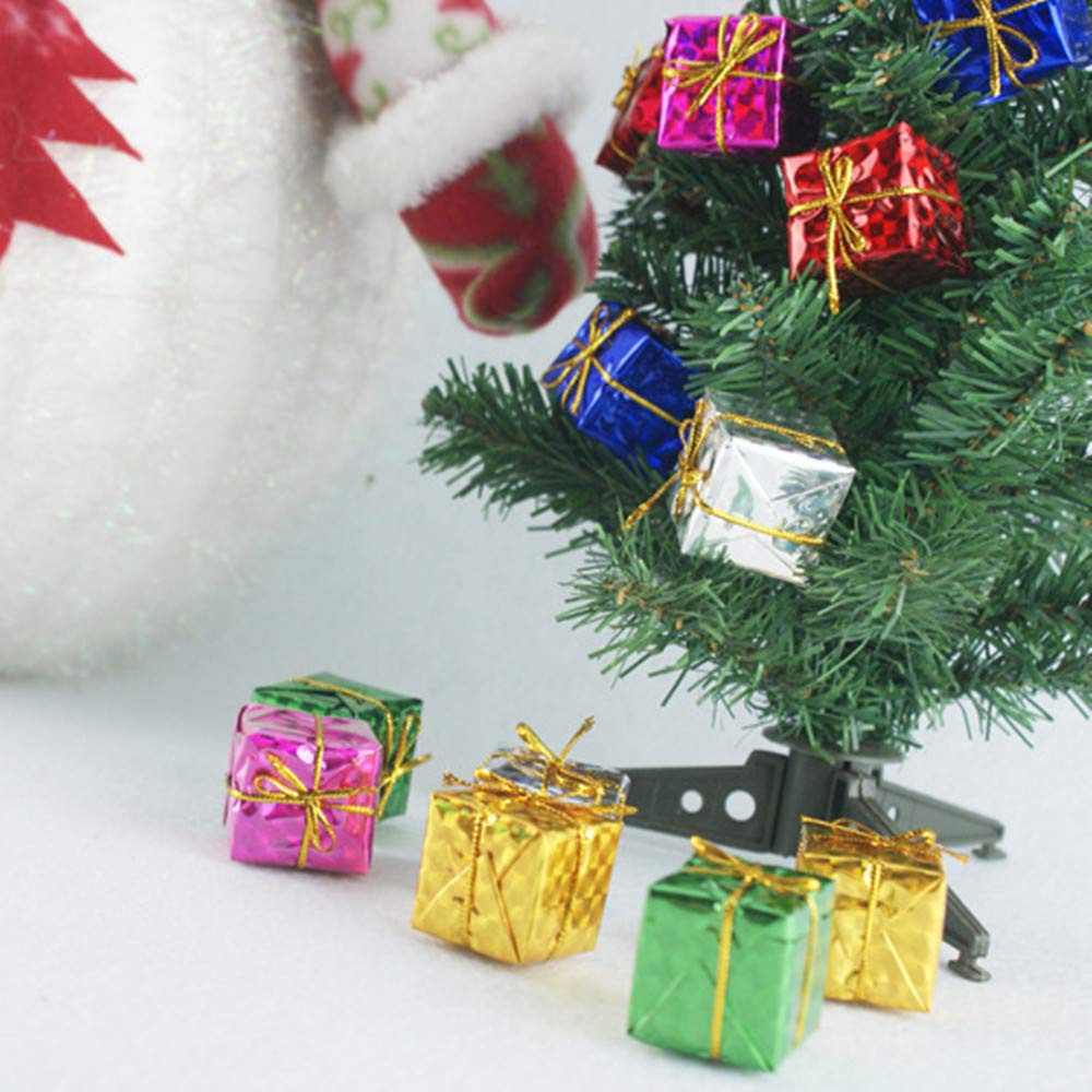 PRETYZOOM 24 mini cajas de regalo para decoración del árbol de Navidad, coloridos adornos de Navidad pequeños con papel de aluminio, mini cajas de regalo de 1 pulgada para manualidades navideñas PRETYZOOM 24 mini cajas de regalo para decoración del árbol de Navidad, coloridos adornos de Navidad pequeños con papel de aluminio, mini cajas de regalo de 1 pulgada para manualidades navideñas