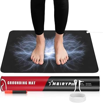 Professional Grounding Mat with Carbon Fiber Technology | 24x16 Indoor Earthing Pad + 15ft Medical-Grade Cord | Cellular Energy Renewal & Inflammation Support