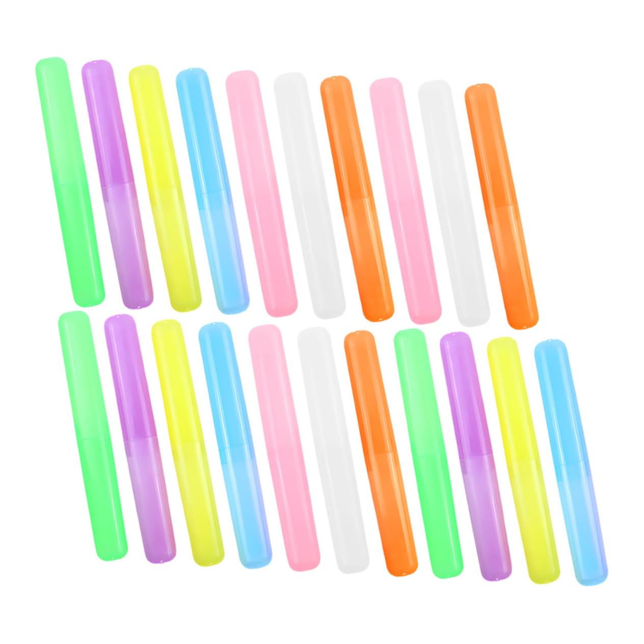 Ciieeo 21Pcs Travel Toothbrush Holder Portable Toothbrush Storage Case for Camping Hiking Business Trips Material Color Options Each