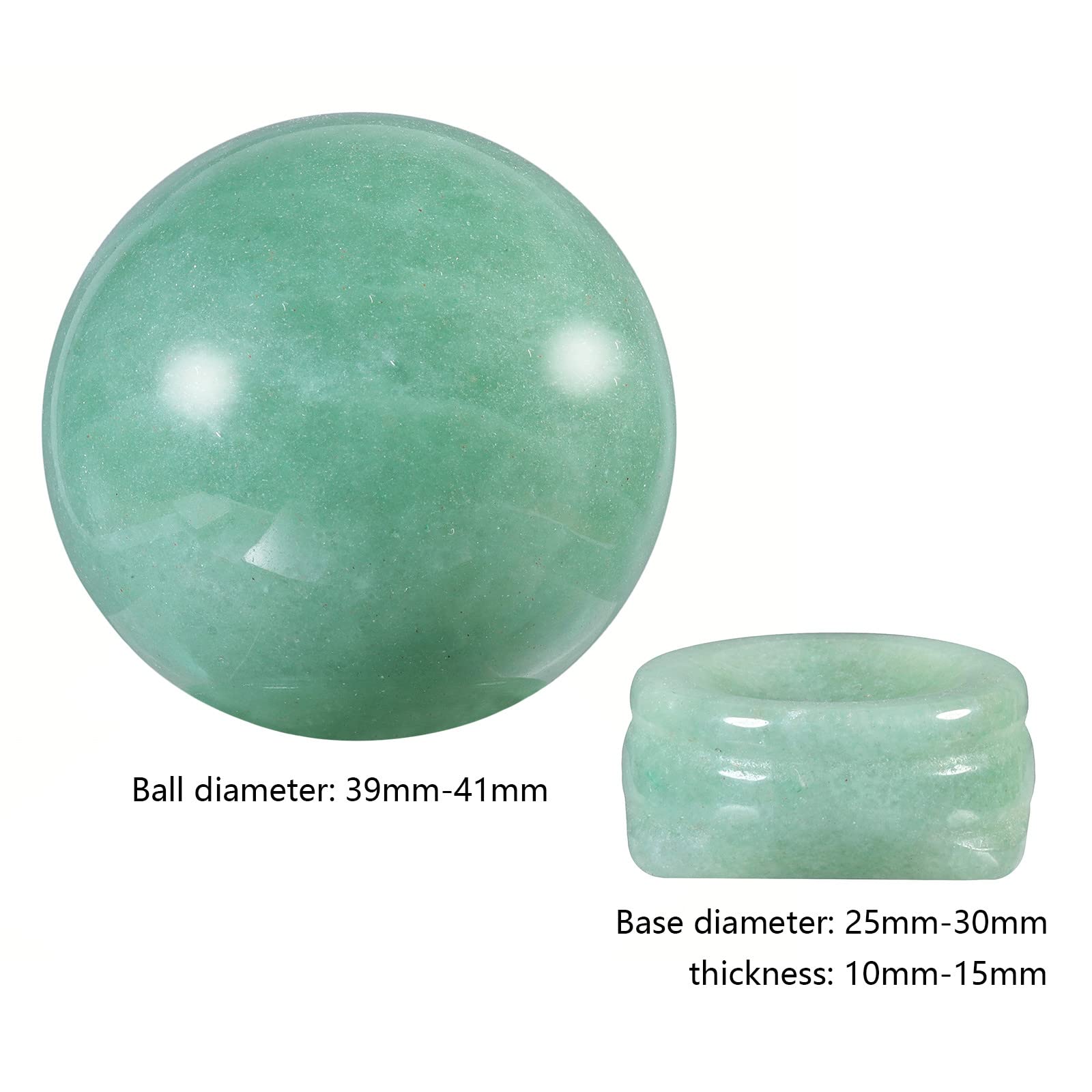 mookaitedecor Natural Green Aventurine Crystal Ball Sphere with Stone Stand - Image 2