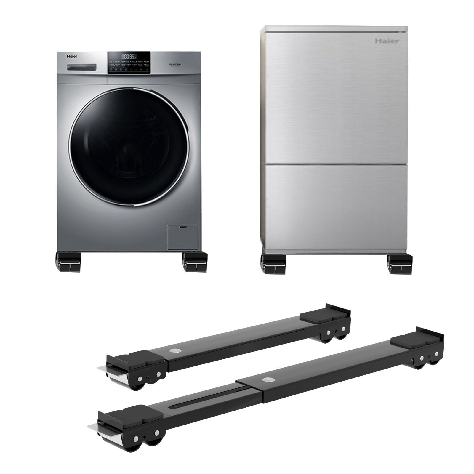 Heavy Duty Appliance Rollers,Extendable Furniture Appliances Rollers,Rollers Mobile Washing Machine Base Easily Move Washing Machines, Dryers, Dishwashers (black)