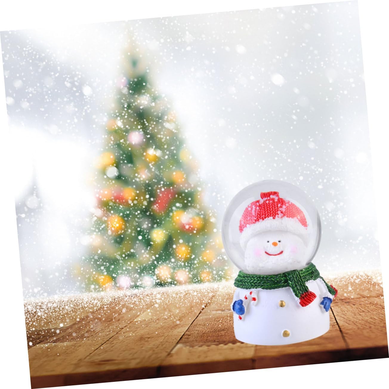 Mikinona 1pc Adorable Decoration Light Resin Globe Snowman for Boys and Girls Desktop for Christmas Atmosphere and Night Lamp