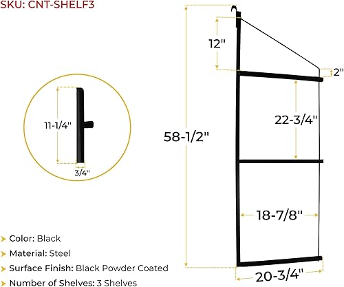 Miniatura 6 de Mytee Products Paquete de 2 estantes de contenedores de envío de 3 niveles con 18 pulgadas de profundidad x 60 pulgadas de alto, soportes de estante