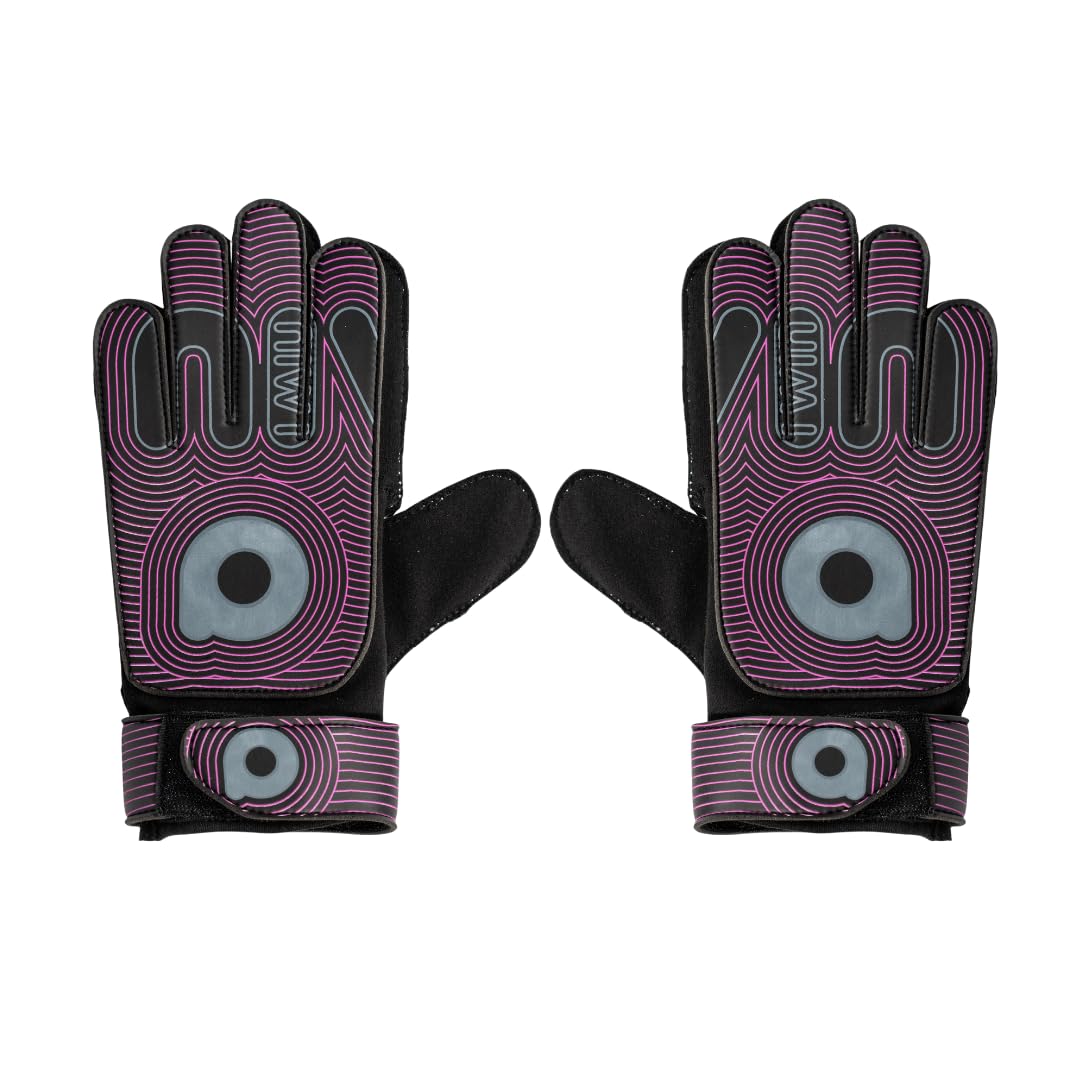 Aivin Booster Max Goalkeeping Gloves | Breathable Mesh Padding | Velcro Wrist Closure | All-Weather Latex Palm | Ergonomic Grip | Protective & Comfortable (Black/Purple, L)-image-48