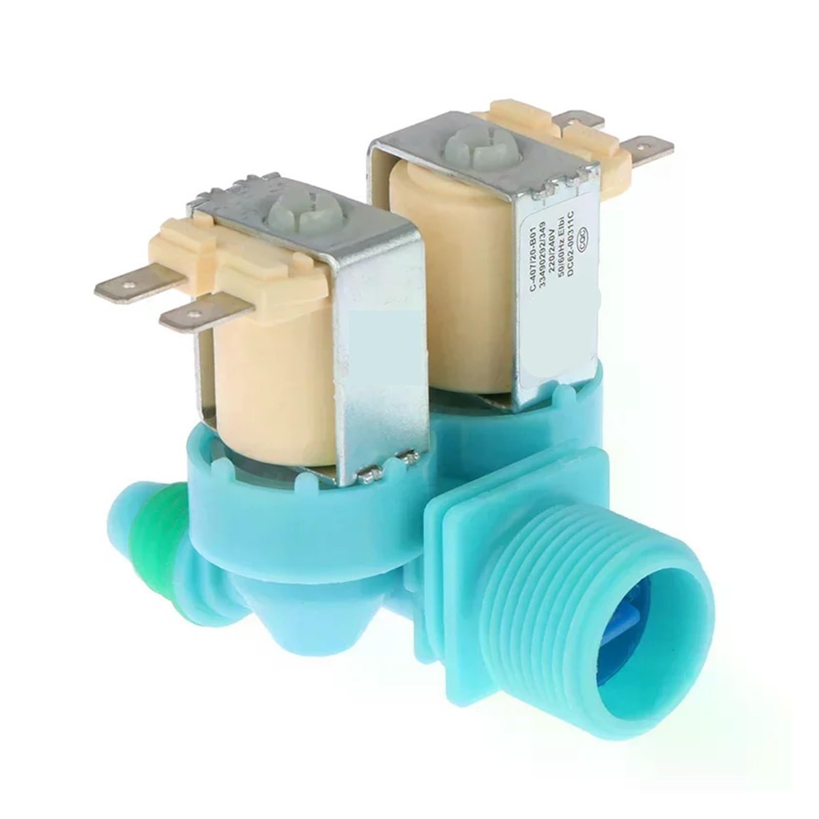 Válvula Solenoide De Entrada De Agua De Doble Cabezal C-225/19-a01 DC62-00311C Pieza De Repuesto For Lavadora | Válvula solenoide de doble cabezal, compatible con C-225/19-a01 y DC62-00311C for reemplazo de lavadora