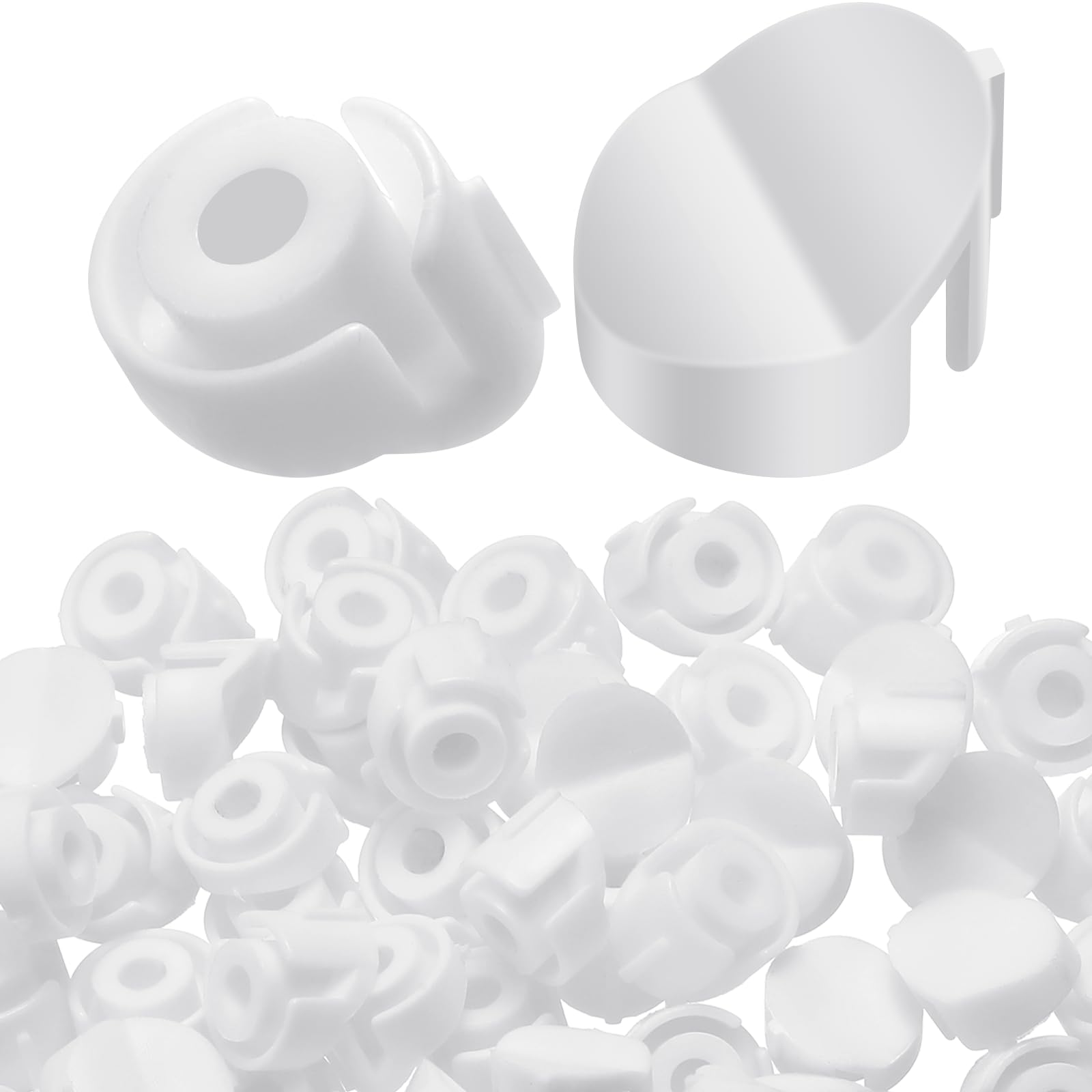 50-Pack Door Screw Hole Plugs – White Plastic Frame Plugs, 1/4" X 5/16", Compatible With ODL/Western Reflection, Snap-In Design