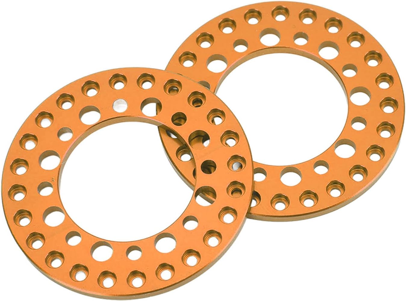 RC Wheel Outer Rings, Durable Aluminum Beadlock Rings 4Pcs 1.9in Wheel Rims for 1/10 Scale RC Cars Off-Road Racing and Crawling(Orange)