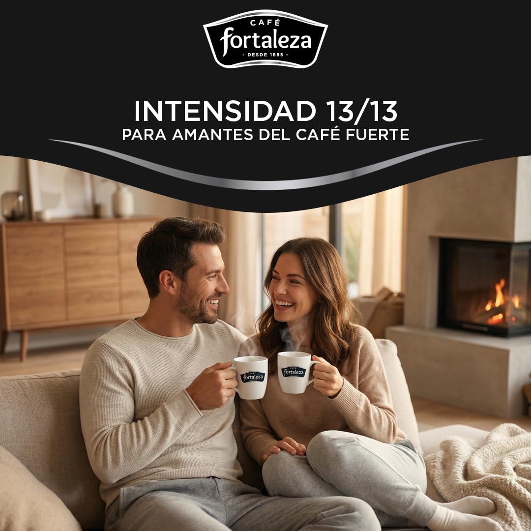 Café Fortaleza - Café Molido, Sabor Intenssisimo, Variedades Arábicas, Compatible con Cafeteras Italianas, de Filtro y de Émbolo, Pack 235g x 12 - Total 2,82kg