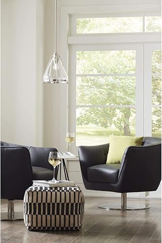 Miniatura 6 de Range Collection - Lámpara colgante costera de cristal transparente con semillas, níquel cepillado