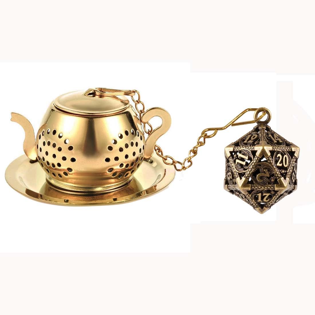 Tea Infuser for Loose Leaf Tea with Real Daisy Resin Pendant Stainless Steel Tea Infuser Tea Strainers Cute Tea Steeper for loose tea (Daisy)