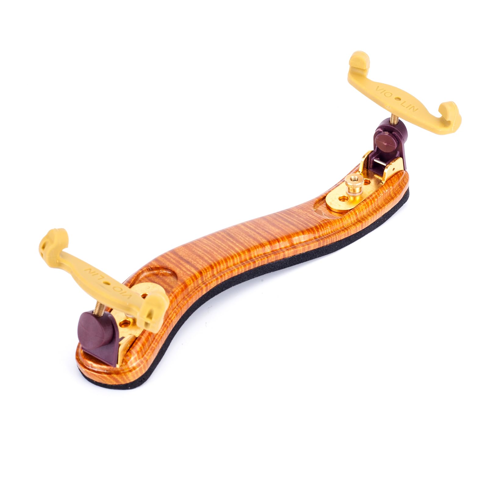 Ecotown Maple Wood Violin Shoulder Rest for 3/4 & 4/4 Violins, 13”-14” Violas, Ergonomic, Adjustable Height & Width