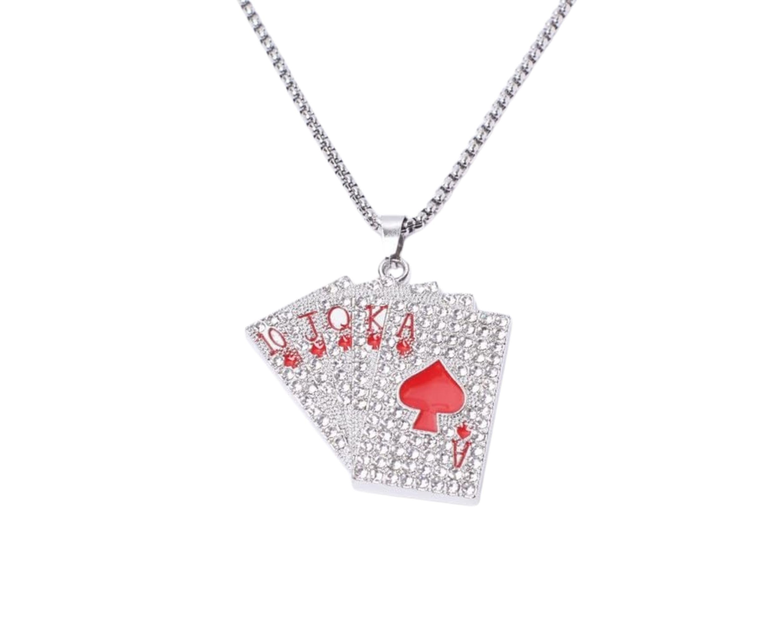 Salty Alpha Red Pip Cards Neck Chain for Men & Boys | Stainless Steel | Long Necklace | Pendant | Locket | Fancy & Stylish | Birthday Gift | Aesthetic Jewellery | Accessories for Everyday Wear (B0D2RRGRMS) Amazon Price History, Amazon Price Tracker