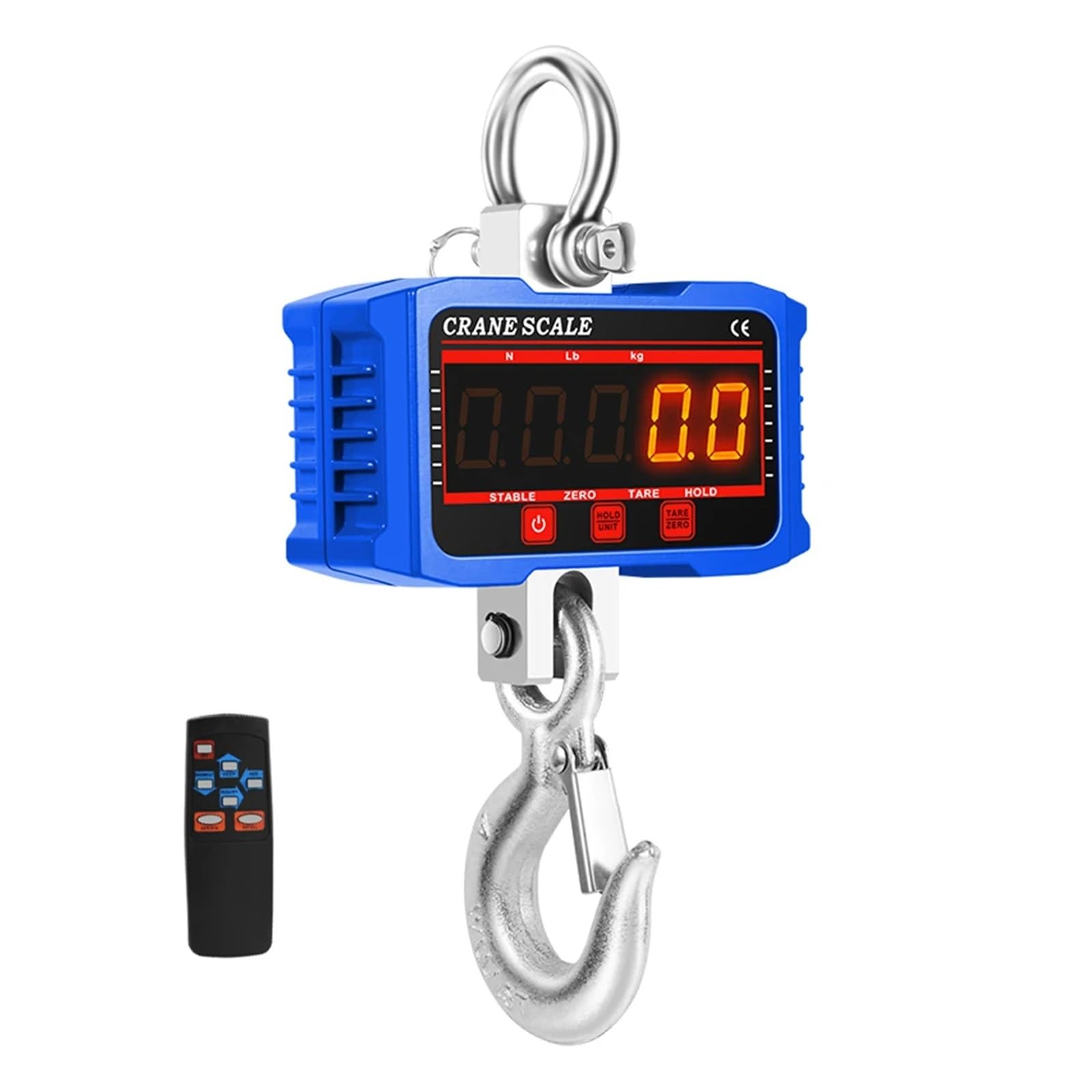 Báscula de grúa digital, Báscula Digital Crance de 500kg/1000kg, grúa de gancho de peso pesado electrónica Industrial de alta carga N/Lb/Kg, báscula colgante de 3 unidades(500kg blue)