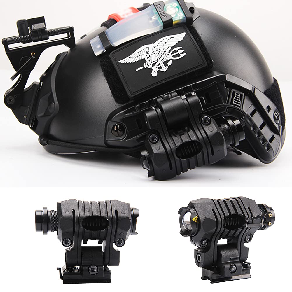 Set Torcia Tattica, Visiera Casco Regolabile, con Casco Airsoft e Copertura per Casco, per Paintball BBS Gun Shooting Game Halloween Cosplay Party