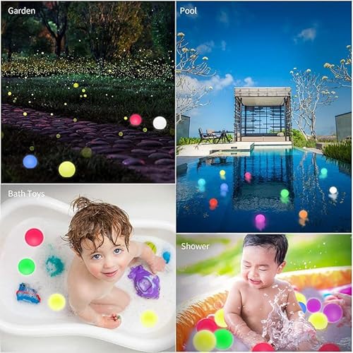 Elecbae Pequenas luzes flutuantes para piscina, pacote com 2 controles remotos, 16 cores, IP68, à pr