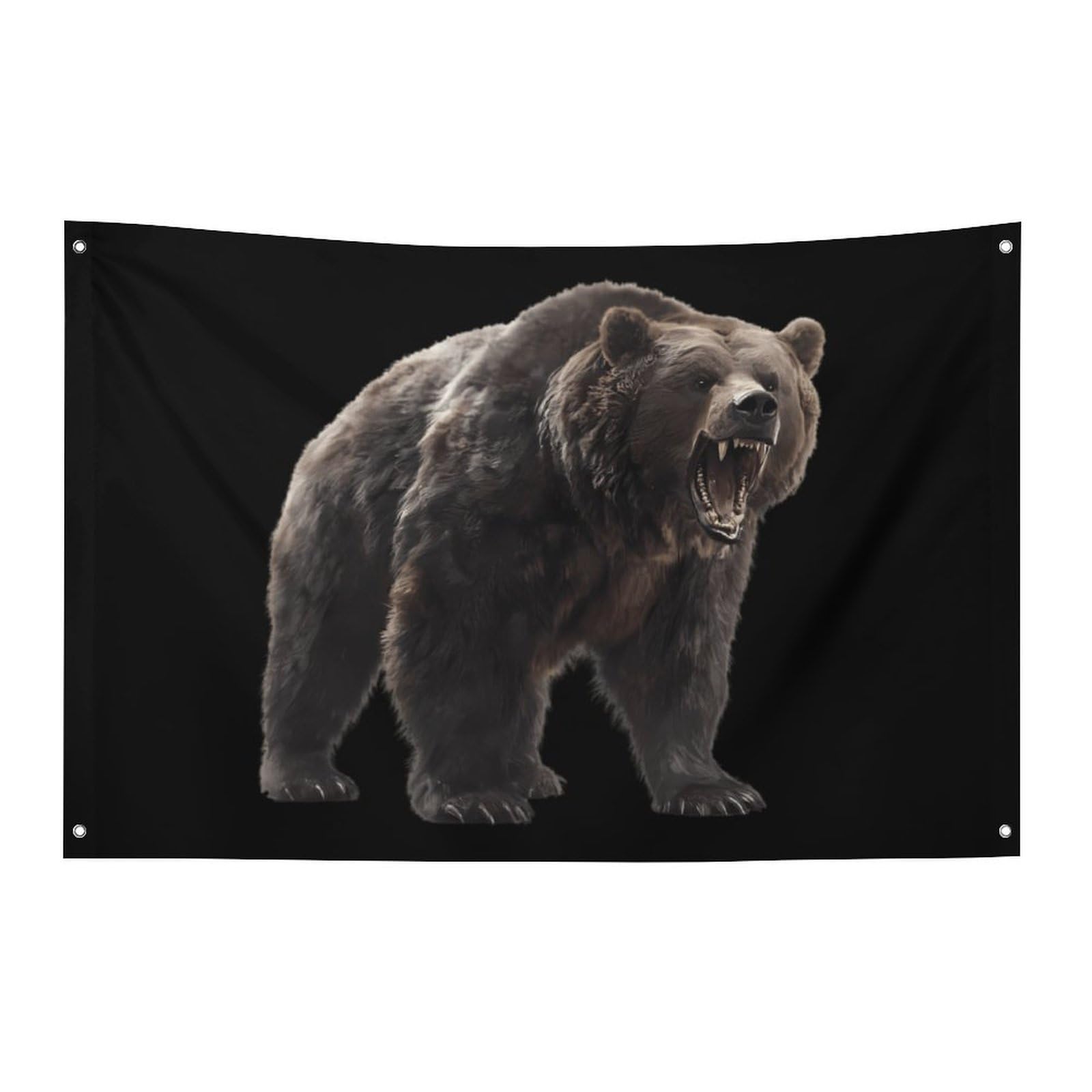 Bandera impresa en una cara de Grizzlies Bear para patio y jardín