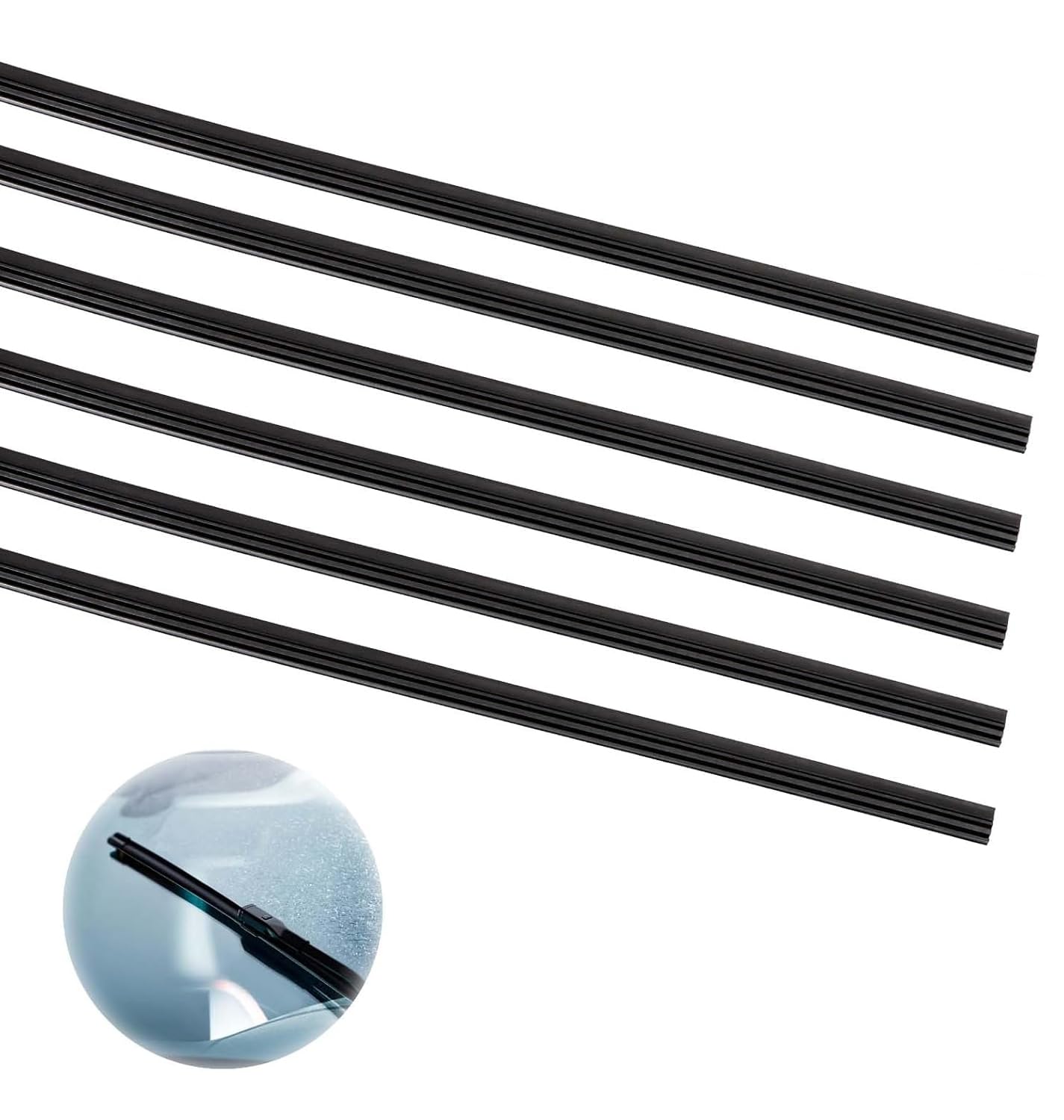 Wvu & WvoPack of 8 Windscreen Wipers Rubber 700 mm Wiper Rubber Windscreen Wipers Replacement Wiper Rubbers Compatible with All Windscreen Wipers