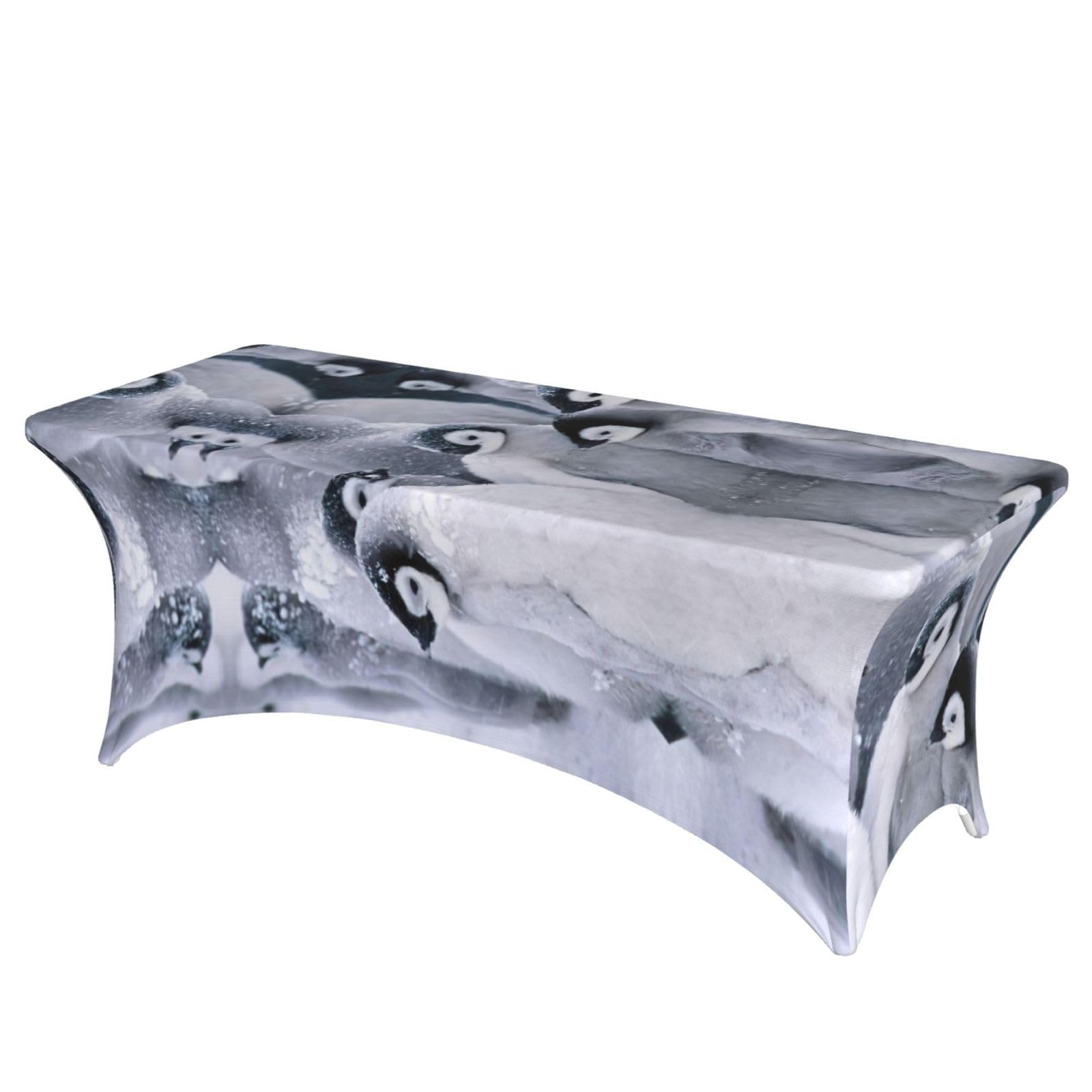 Nappe élasthanne pingouin extensible pour masquer une table abîmée