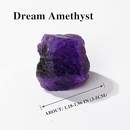 Miniatura 2 de Apengshi Cristal natural de amatista de ensueño crudo 2 piezas de cristal curativo de amatista de sueño áspero para meditación, equilibrio de