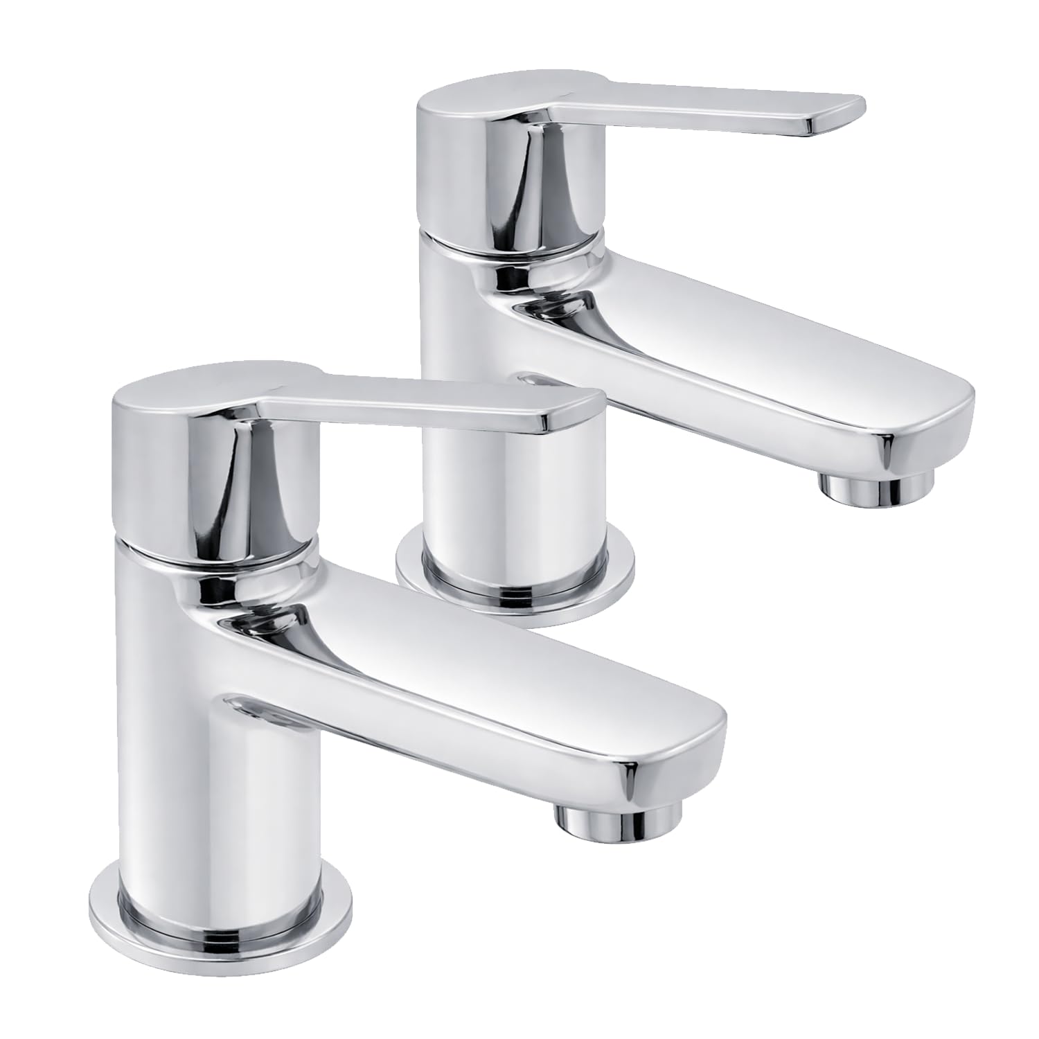 Loca Chrome Basin Tap Pair | Modern Lever Handle | Hot & Cold 5056866112819