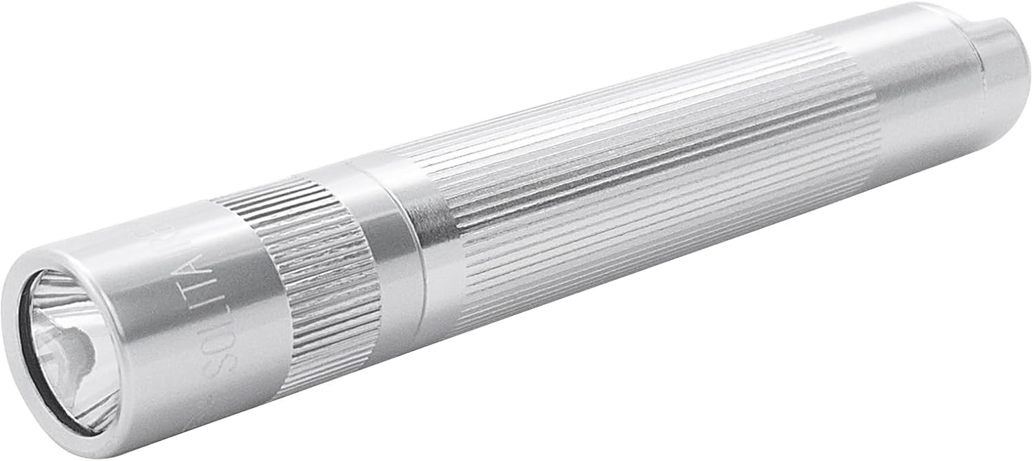 MagLite Solitaire LED 1-Cell AAA Flashlight – Compact, Water-Resistant, Adjustable Beam – Silver