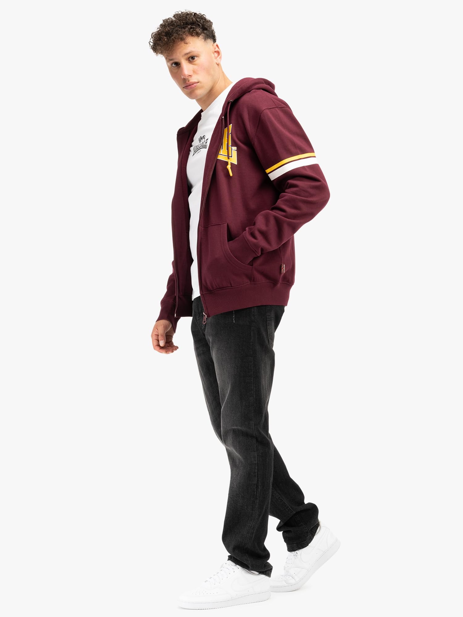 Lonsdale Herren Kapuzensweatjacke mit Reißverschluss Normale Passform DARFIELD